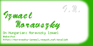 izmael moravszky business card